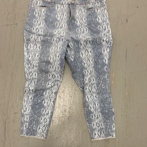 Jennifer Lopez Blue Snake Print Ankle Jeans